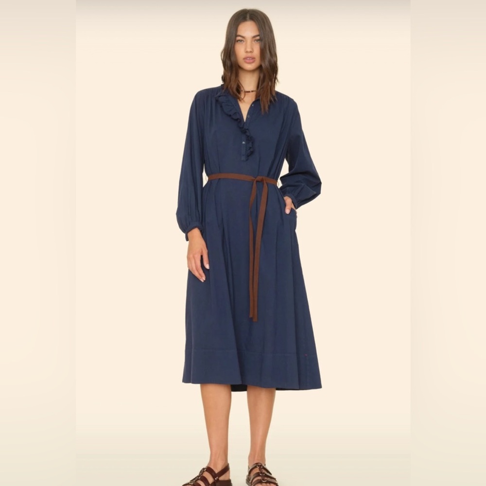 Xirena Navy Caspy Midi Dress BNWT